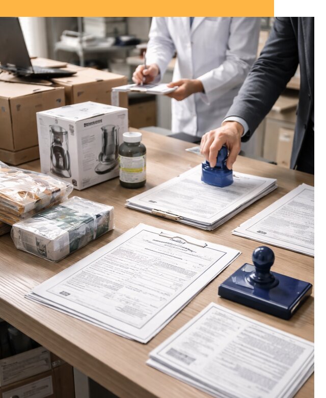 Сертификация импортных товаров от 12463 с таможенным сопровождением